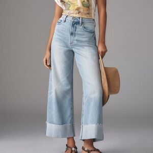 pistola Light Wash Wide Leg Crop Jeans in Snowcat